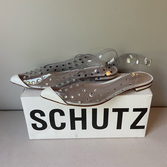 Schutz Biina Studded Clear Sandal Size US 8 - Picture 5 of 7